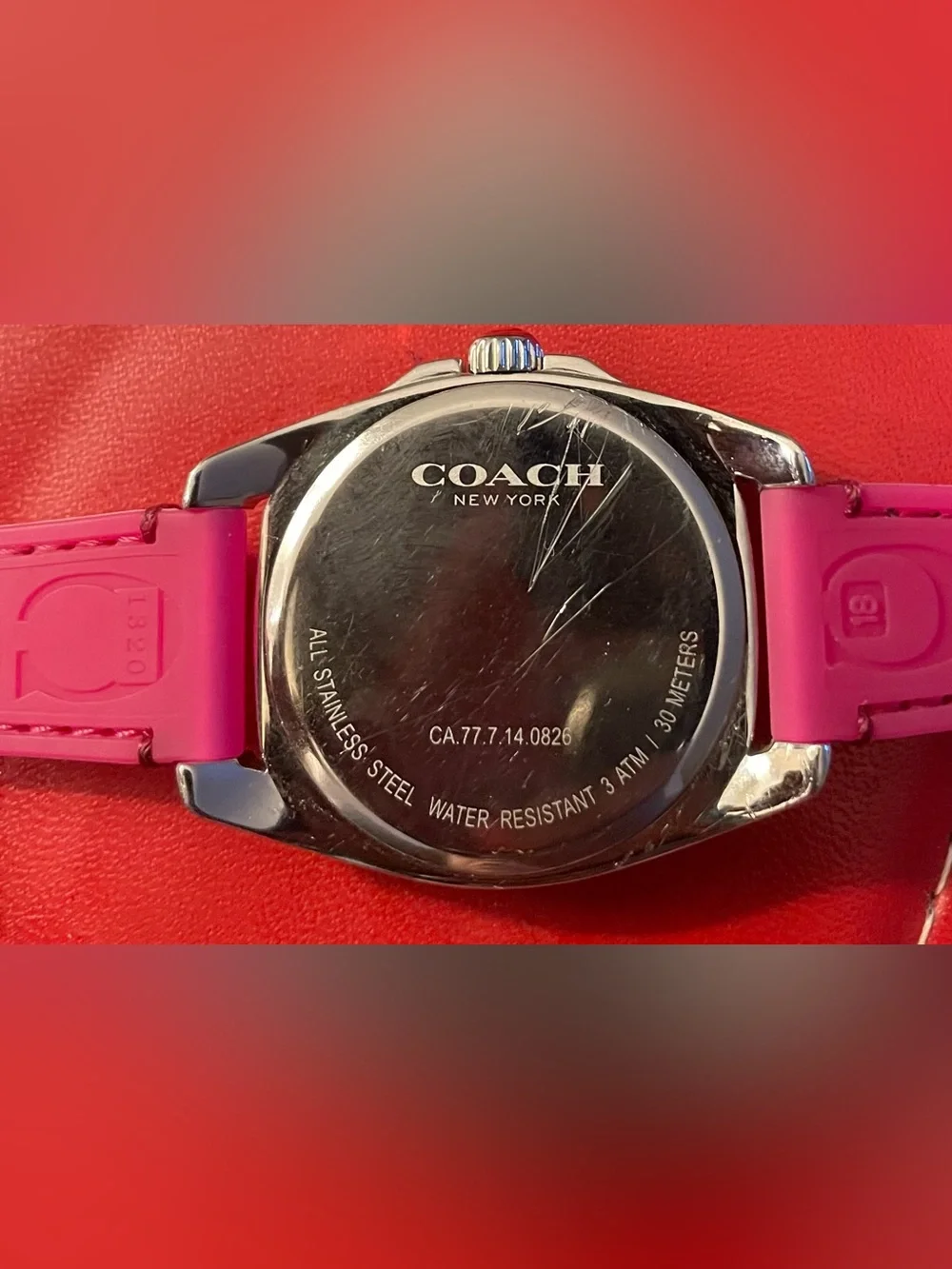 Coach Hot Pink Women's Stainless Steel Accent Watch